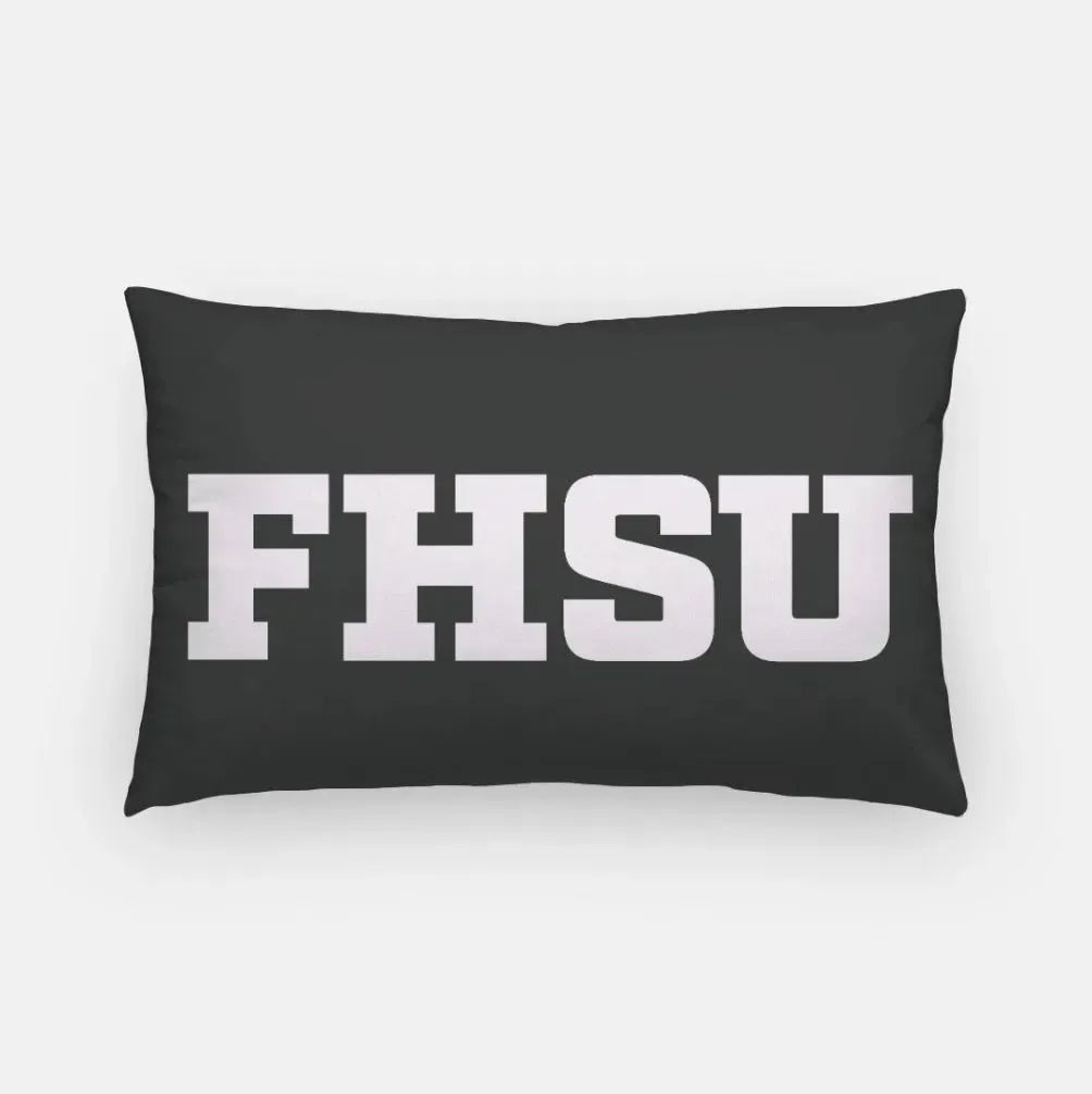 FHSU Lumbar Throw Pillow Cover Black White Pillow Covers