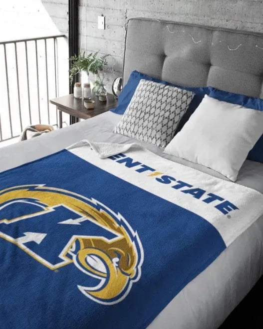 Kent State University XL 60x80 Sherpa Throw Blanket - Wide Band Throw Blankets