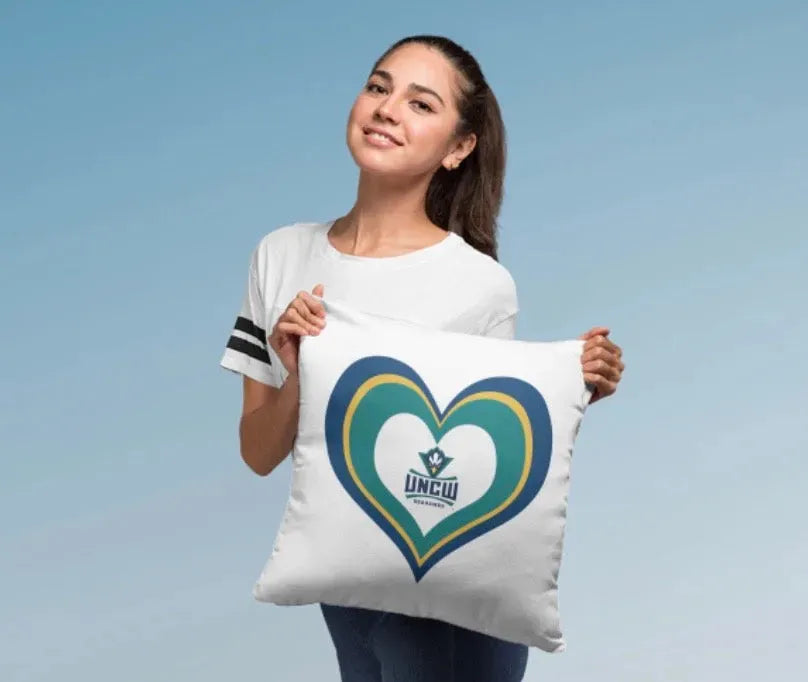 UNCW Layered Heart Throw Pillow - 18" Pillow Covers