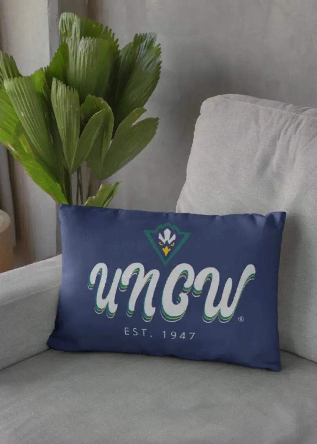 UNCW Lumbar Throw Pillow Cover - Retro Letters Pillow Covers