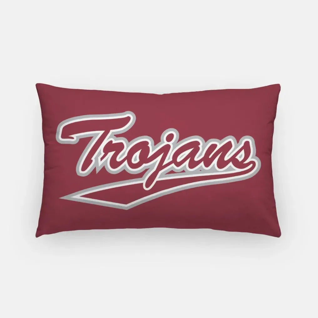 Troy Trojans Lumbar Pillow Cover Cardinal Pillow Covers