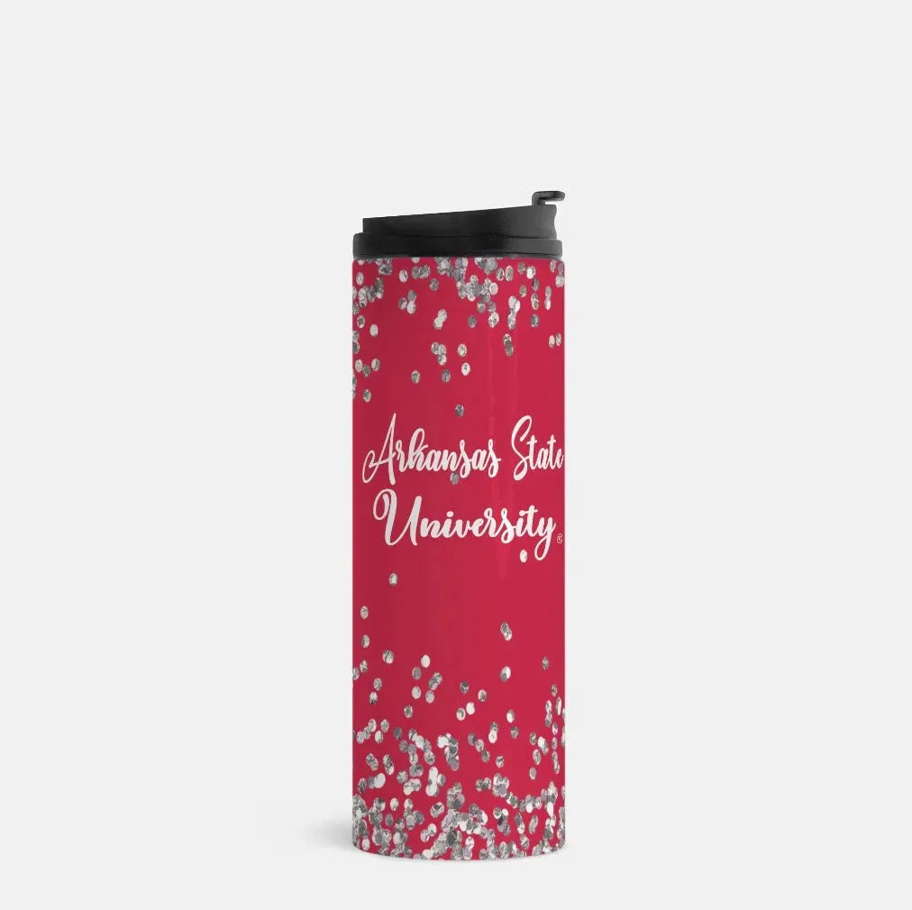 Arkansas State University Thermal Tumbler 16 oz. - Glitter Red Drinkware
