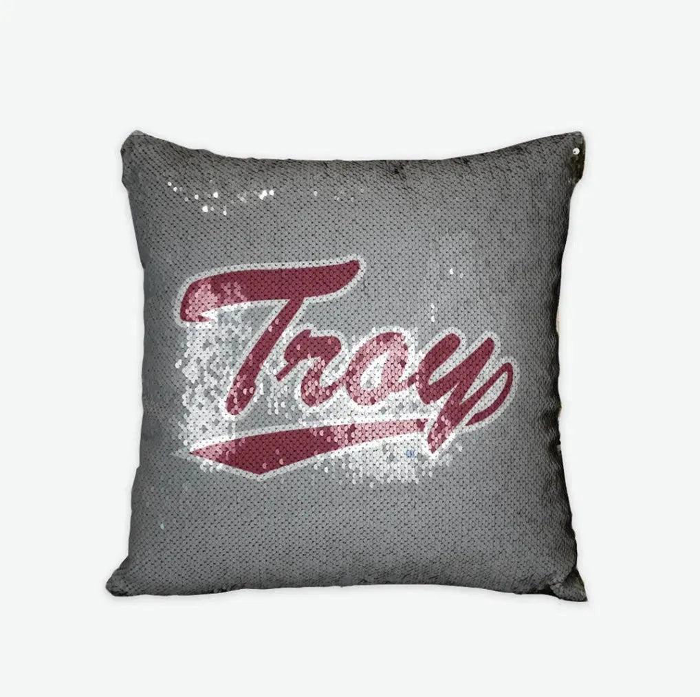 Troy University Sequin Pillow Cover Pillow Covers