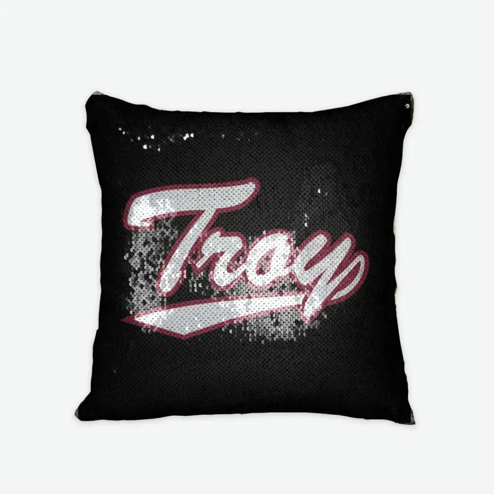 Troy University Sequin Pillow Cover Pillow Covers