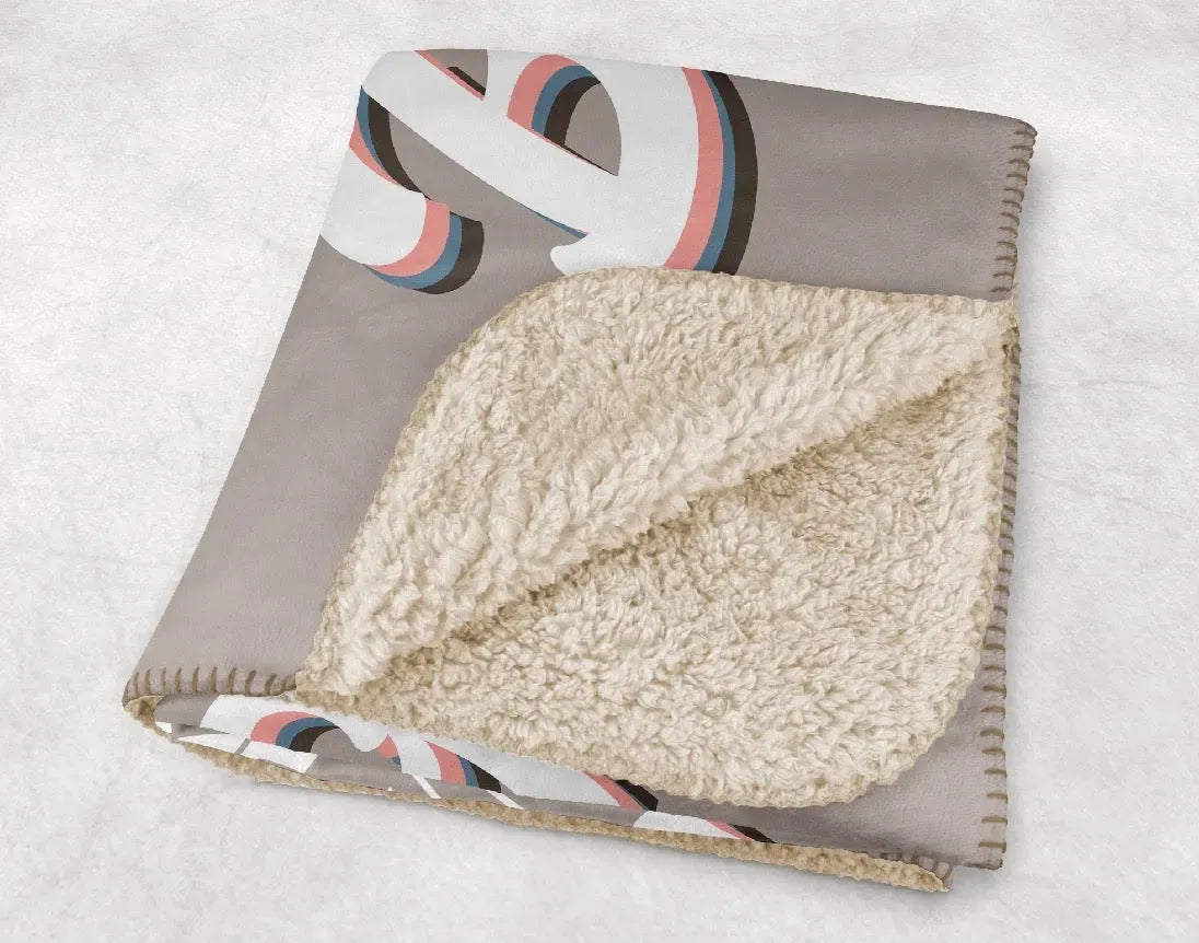 Gamma Phi Beta XL 60x80 Retro Sherpa Throw Blanket Throw Blankets