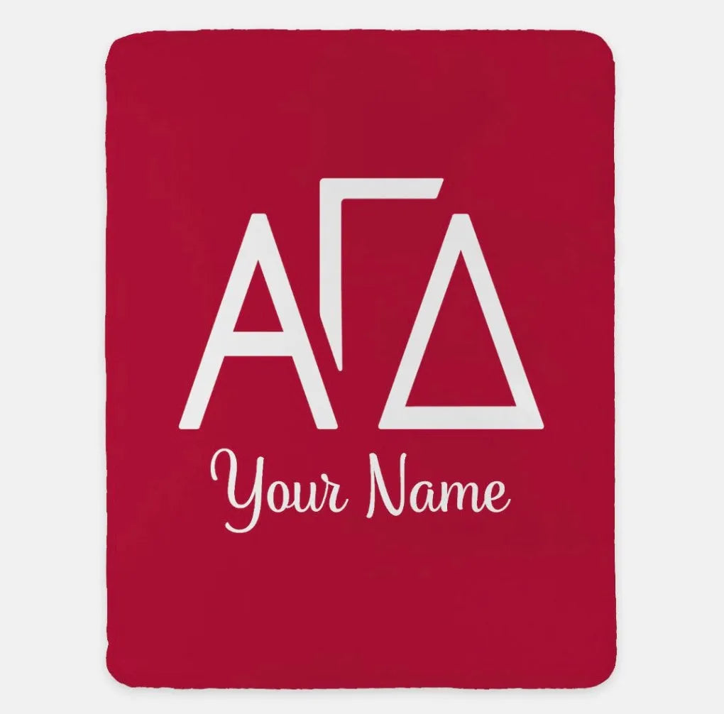 Personalized Alpha Gamma Delta XL 60x80 Sherpa Throw Blanket | AGD