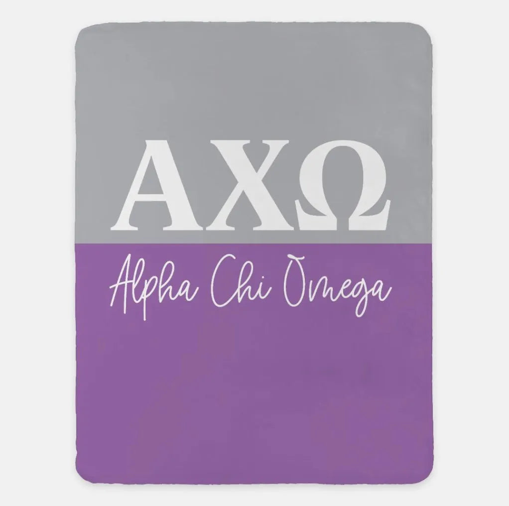 Alpha Chi Omega XL 60x80 Blanket - Color Split | AXO Gifts & Decor