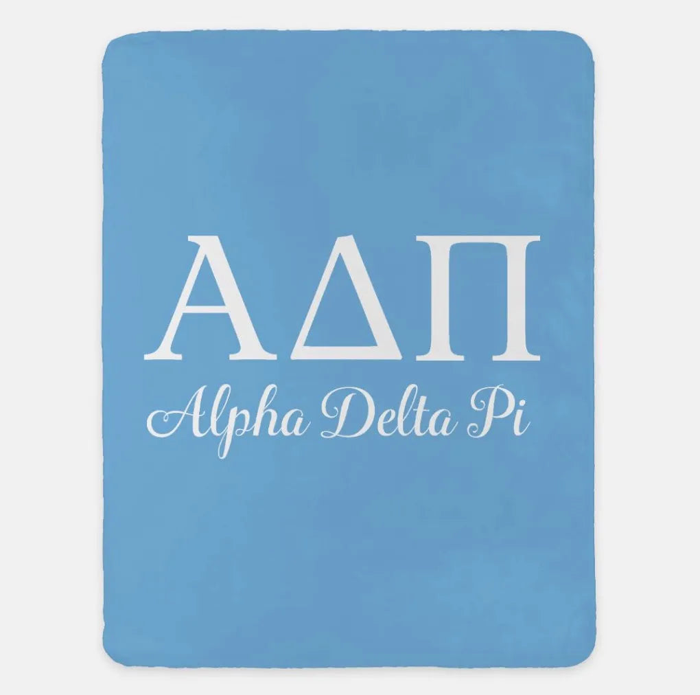 Alpha Delta Pi XL 60x80 Sherpa Blanket | Official ADPi Merch Gift Shop