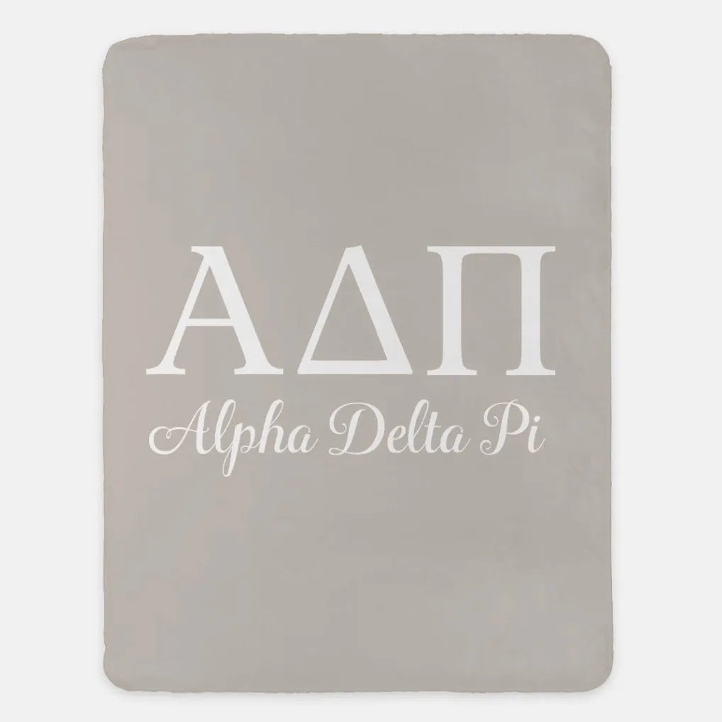 Alpha Delta Pi XL 60x80 Sherpa Blanket | Official ADPi Merch Gift Shop