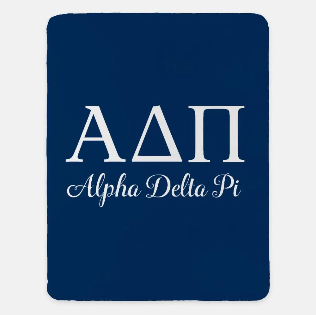 Alpha Delta Pi XL 60x80 Sherpa Blanket | Official ADPi Merch Gift Shop