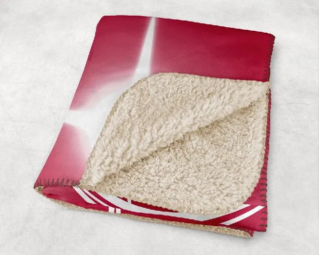 Alpha Gam XL 60x80 Sherpa Blanket - Red Flashing Lights | AGD Gifts & Decor