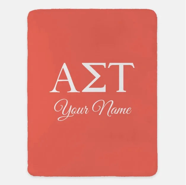 Alpha Sigma Tau Blanket - Greek Letters 60"x80" | Custom Gifts | Decor