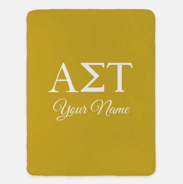 Alpha Sigma Tau Blanket - Greek Letters 60"x80" | Custom Gifts | Decor