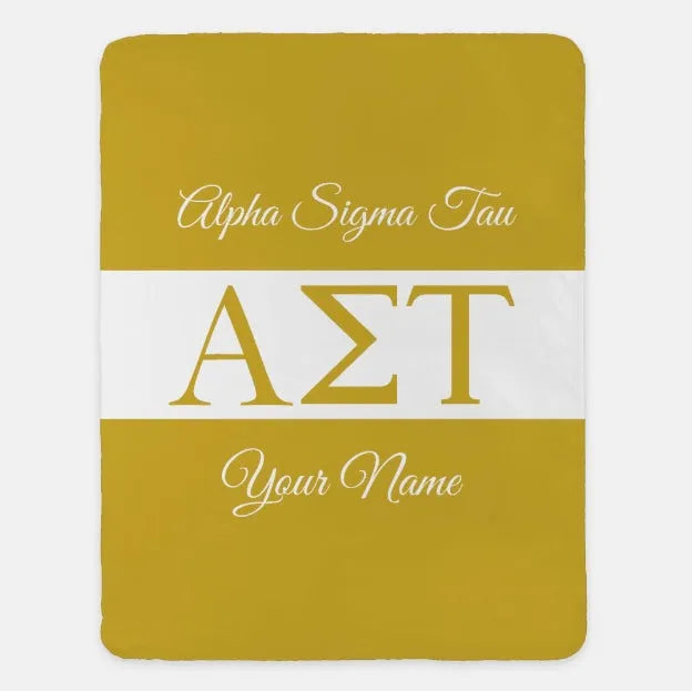 Personalized Alpha Sigma Tau Blanket XL 60x80 Greek Letters | Decor