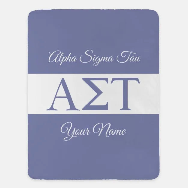 Personalized Alpha Sigma Tau Blanket XL 60x80 Greek Letters | Decor