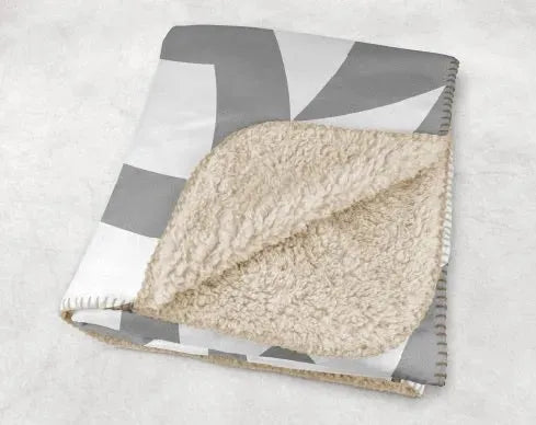 Troy University XL 60x80 Sherpa Blanket - Gray Tribal Throw Blankets