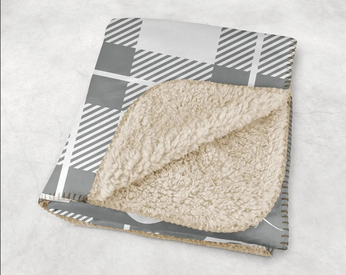 Phi Mu Plaid XL 60x80 Sherpa Throw Blanket Throw Blankets