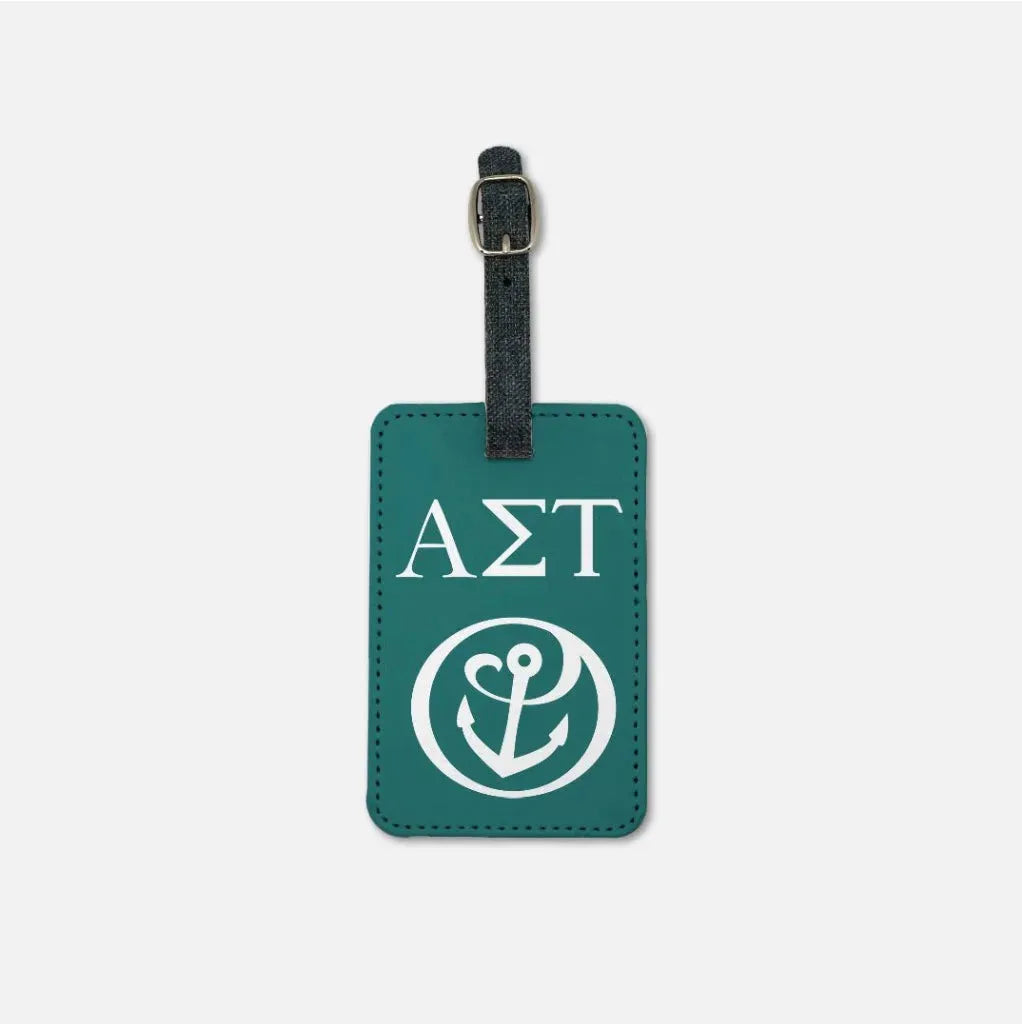 Alpha Sigma Tau (Set of 2) Luggage Tag Green Luggage Tags