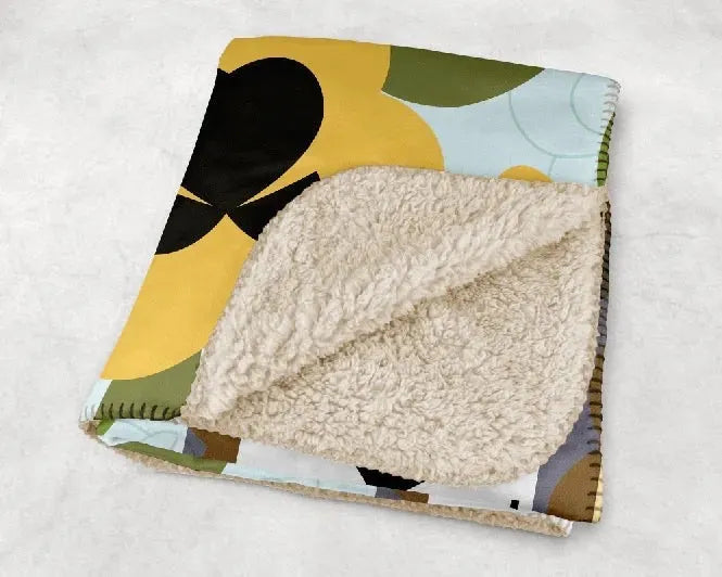 Kappa Alpha Theta XL 60x80 Sherpa Throw Blanket - General Pansy Throw Blankets