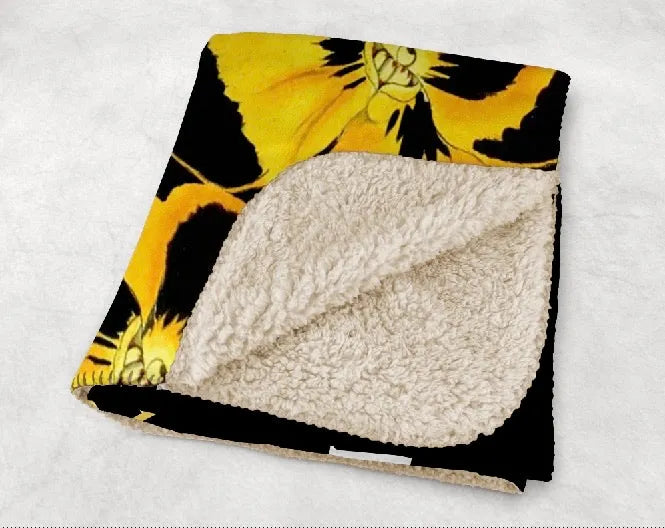 Kappa Alpha Theta Sherpa Blanket XL 60x80 Pansy | Custom Gifts & Decor