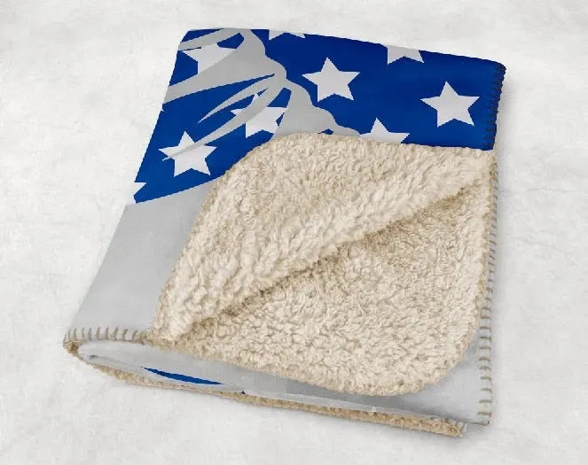 Theta Sherpa XL 60x80 Sherpa Throw Blanket - American Flag Sunflower Throw Blankets