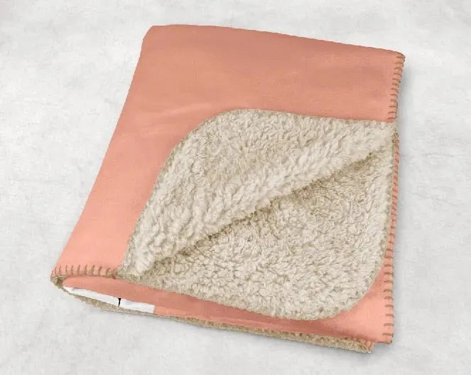 Kappa Alpha Theta XL 60x80 Sherpa Throw Blanket - Pink Wide Band Throw Blankets