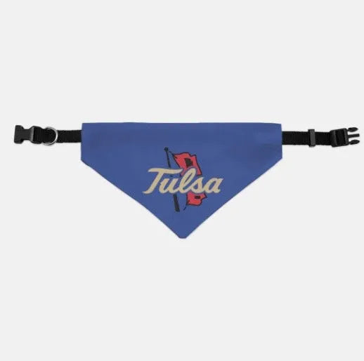 University of Tulsa Collar Pet Bandana - Blue Flag | Custom Pet Gear