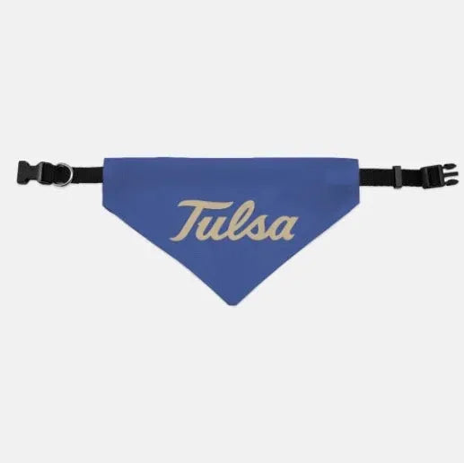 University of Tulsa Collar Pet Bandana - Blue Medium Pet Bandanas