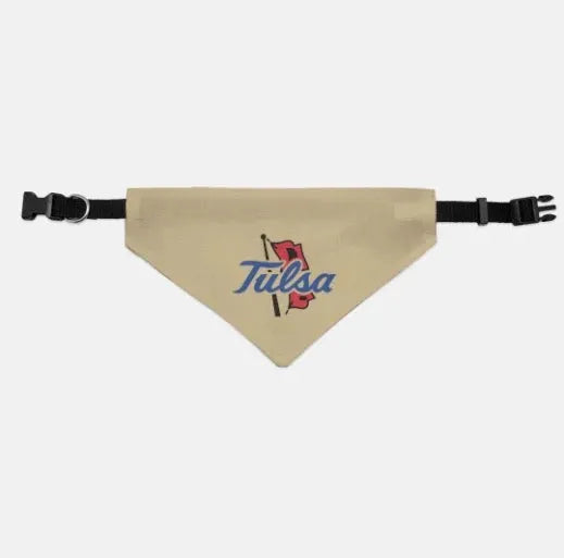 University of Tulsa Collar Pet Bandana - Gold Flag Small Pet Bandanas