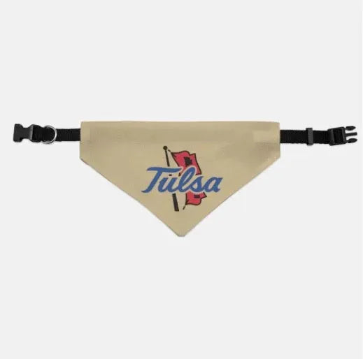 University of Tulsa Collar Pet Bandana - Gold Flag Medium Pet Bandanas