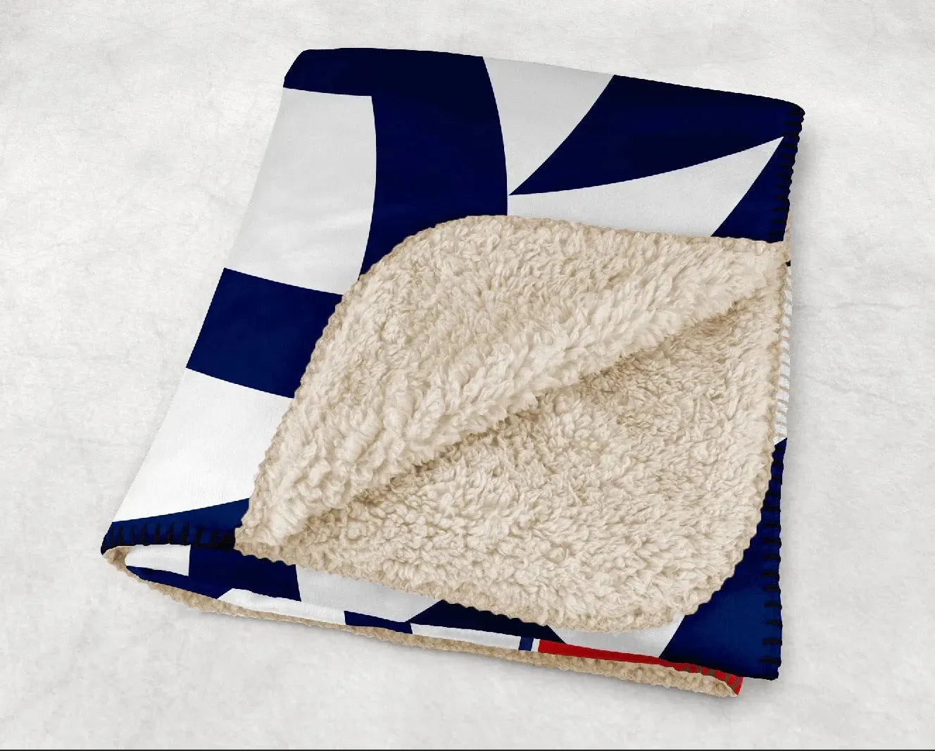 Belmont Sherpa Blanket XL 60x80 - BU Blue Tribal Throw Blankets