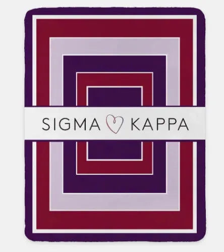 Sigma Kappa XL 60x80 Sherpa Throw Blanket - Geo Throw Blankets