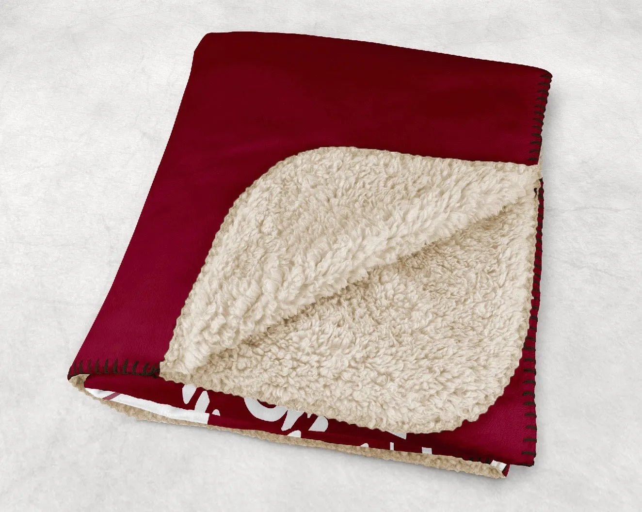 Sigma Kappa Maroon Wide Band Sherpa Blanket - 60"x80" | Official Gifts | Licensed Merchandise | Festive Fit Home