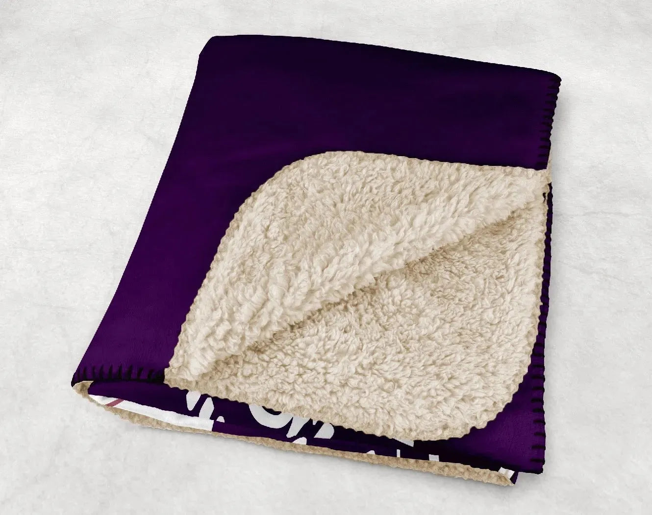 Sigma Kappa XL 60x80 Sherpa Throw Blanket - Purple Seal Wide Band Throw Blankets