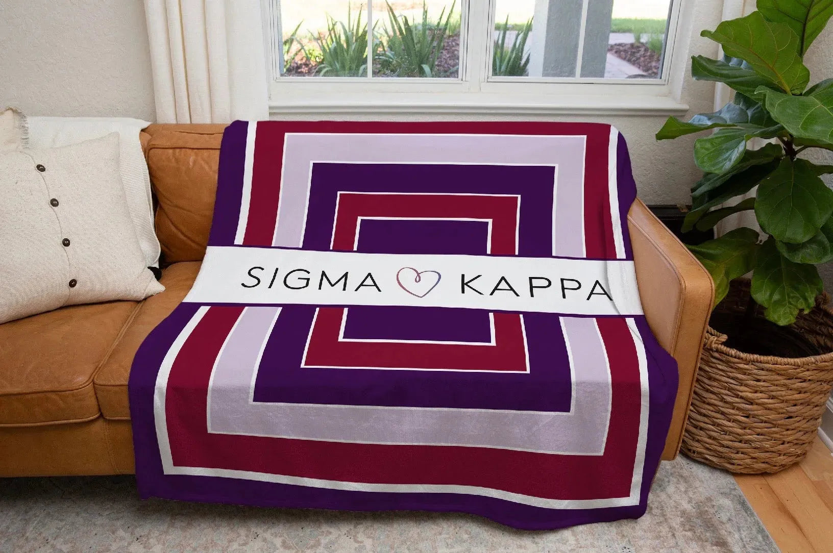 Sigma Kappa XL 60x80 Sherpa Throw Blanket - Geo Throw Blankets