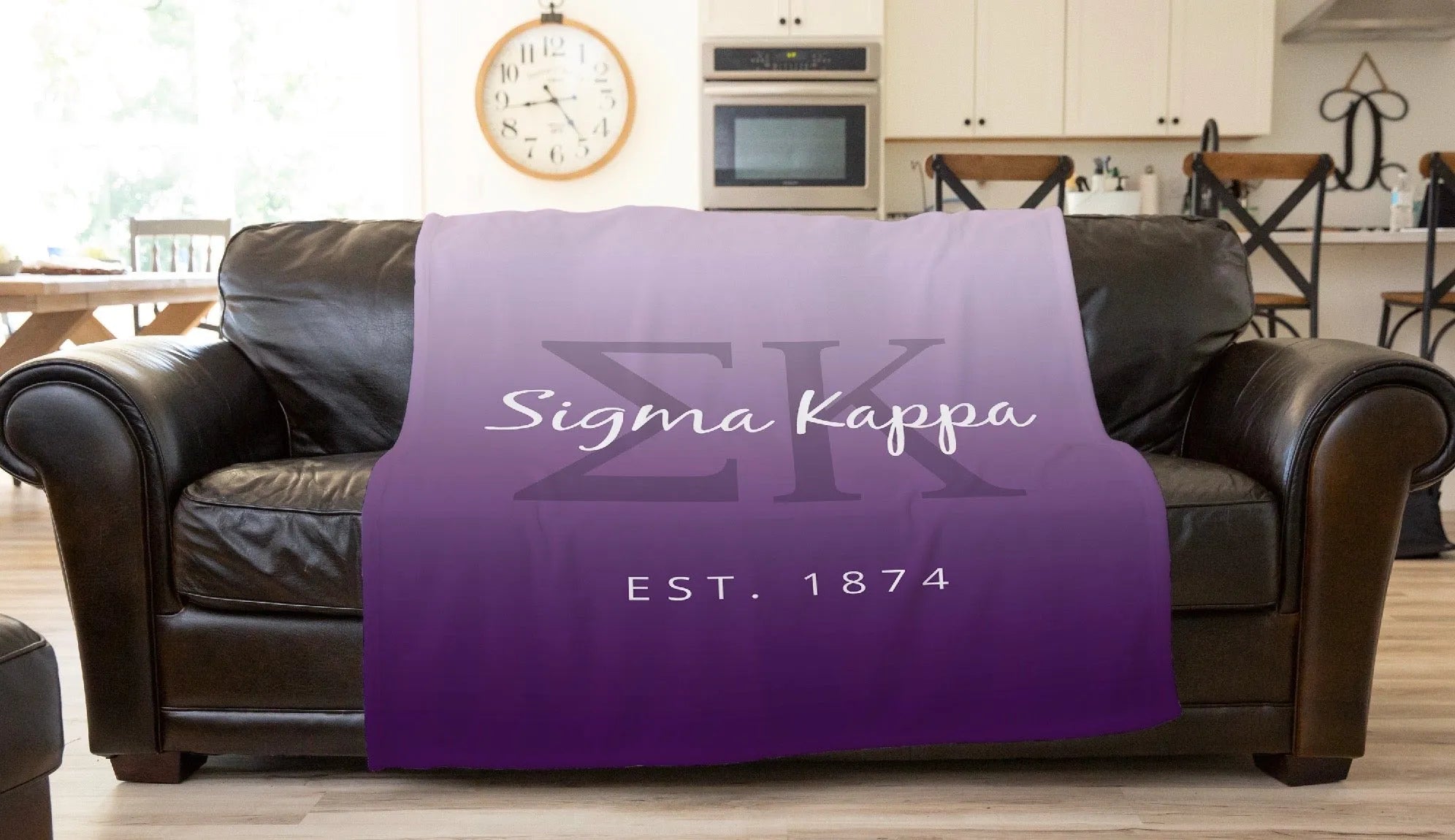 Sigma Kappa Sherpa Blanket - Purple Gradient 60"x80" | Custom Gifts | official merchandise | Festive Fit Home