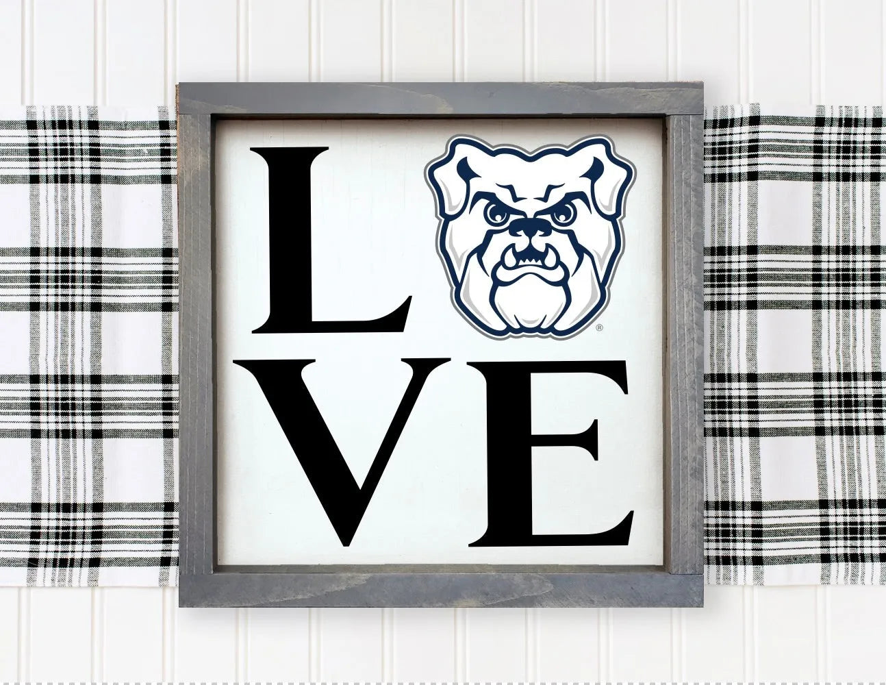 Butler University Framed Sign - "LOVE" 12x12 | Wall Art | Dorm Decor | Campus Greek Fit