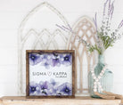 Sigma Kappa Wood Framed Sign - Violets - 12"x12" | Custom Gifts 