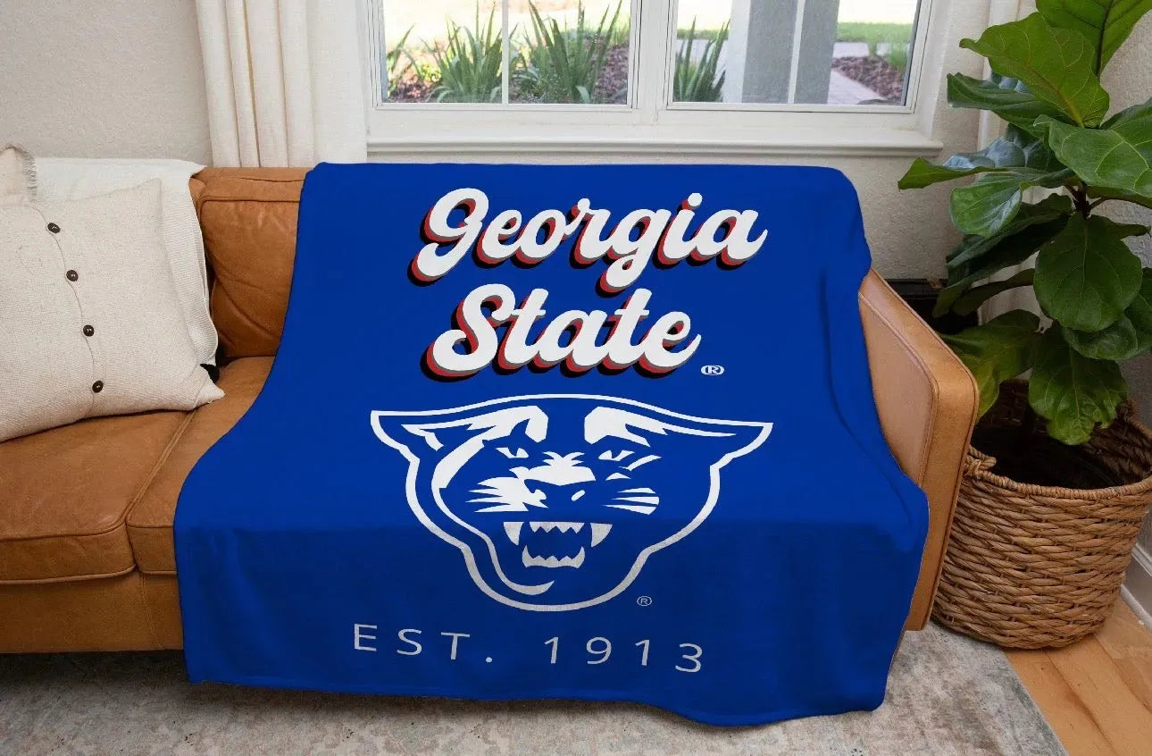 Georgia State XL 60x80 Sherpa Blanket - Retro Throw Blankets