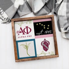 Alpha Phi 12x12 Classic Color Block Wood Framed Sign | APhi Gifts & Decor | Campus Greek Fit