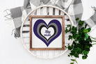 High Point University 12x12 Heart Wood Framed Sign | Custom HPU Decor | Campus Greek Fit