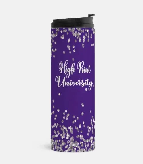 High Point University Thermal Tumbler 16 oz. - Glitter Purple Drinkware