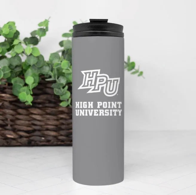 Gray High Point University Thermal Tumbler 16 oz. | Official HPU Gifts | Festive Fit Home