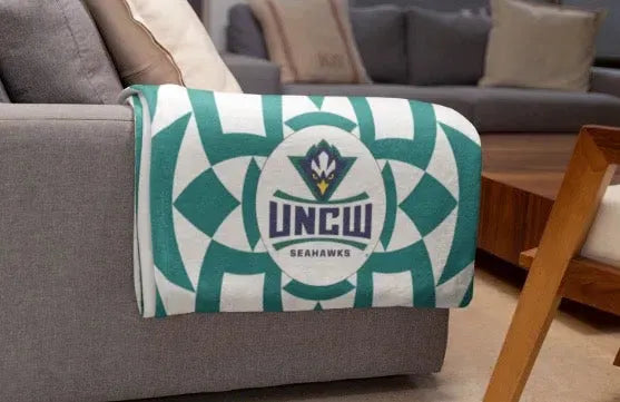 University of Wilmington North Carolina Blanket - Teal Tribal - 60" x 80" Throw Blankets