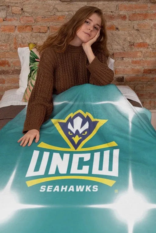 UNCW Sherpa Blanket Flashing Lights Teal - 60"x80" UNCW Dorm Decor | Gifts and Merchandise