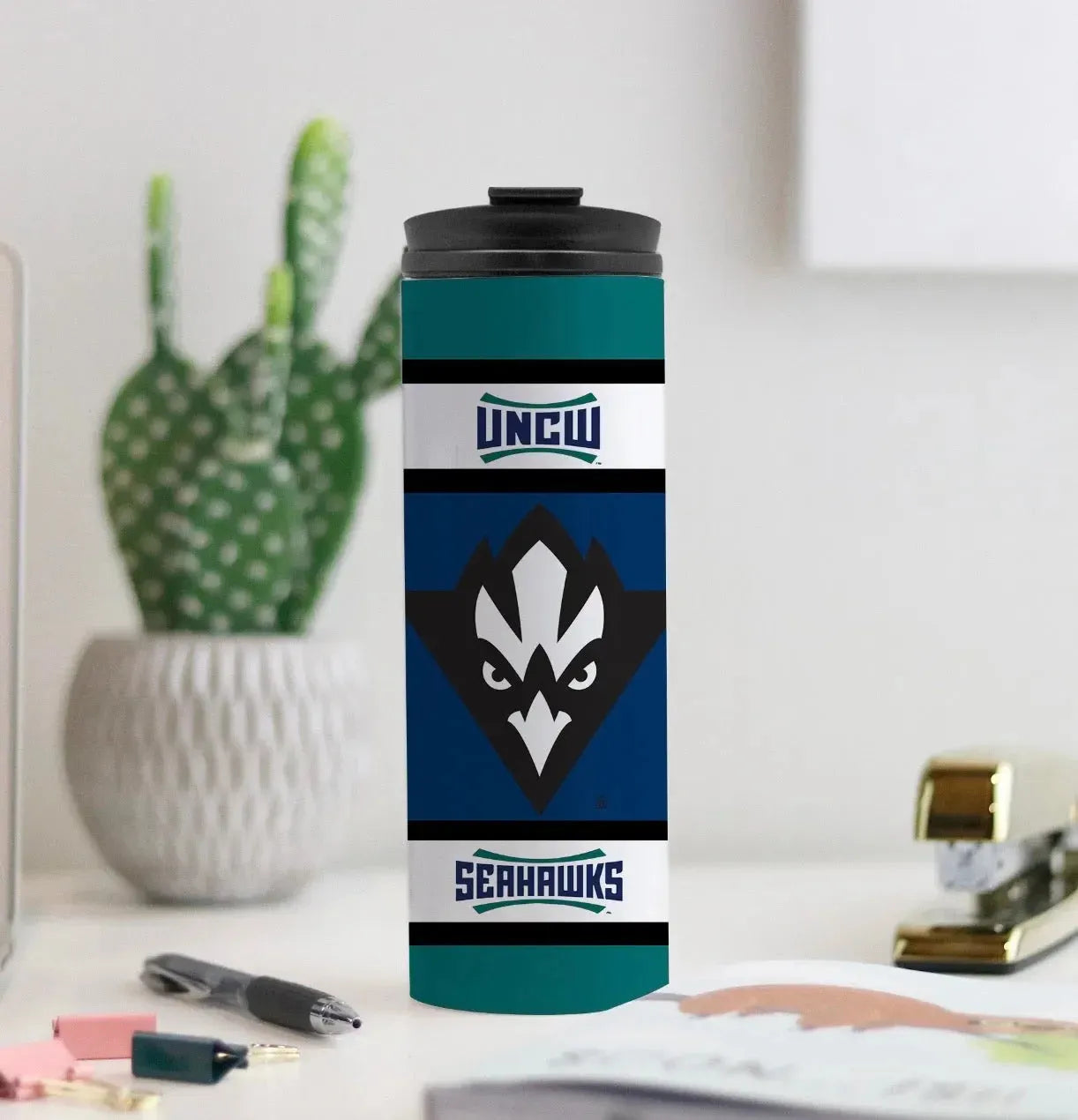 UNCW Teal Band Thermal Tumbler 16 oz. Drinkware