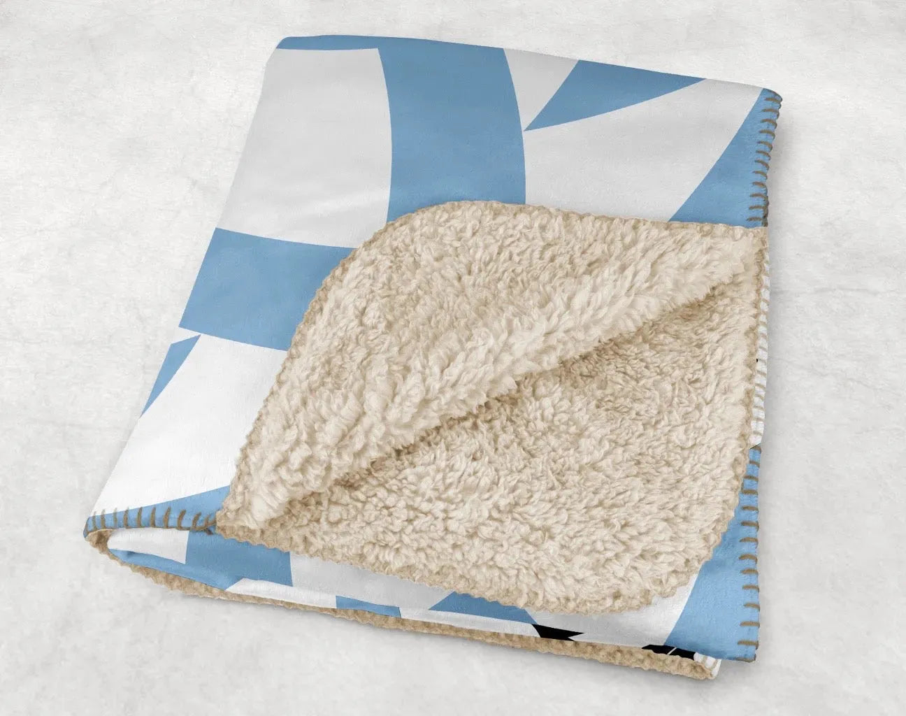 Alpha Phi XL 60x80 Blue Tribal Sherpa Blanket Throw Blankets