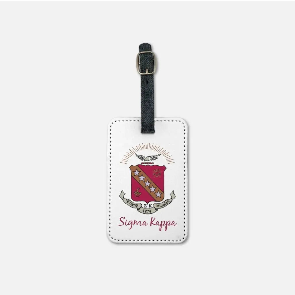 Sigma Kappa Coat of Arms Luggage Tag (Set of 2) Luggage Tags