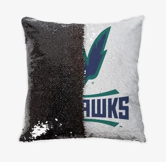 UNCW Seahawks Sequin Pillow Cover Black Pillow Covers