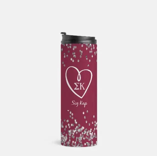 Sig Kap Thermal Tumbler 16 oz. - Maroon Glitter Drinkware